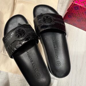 Tory Burch Black Slide Sandals